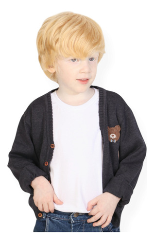 Cardigan Infantil Menino Fino Urso P À 2 Anos - 3 Cores