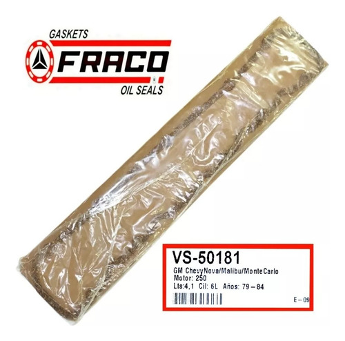 Empacadura Tapa Valvula Chevrolet C10 C30 250 4.1 L6 1979-84