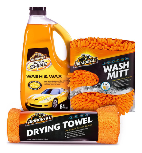 Car Wash Kit By Armor All, Includes Car Wash Soap, Wash Mit.