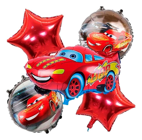 Globo Cars Rojo Carro Estrellas 