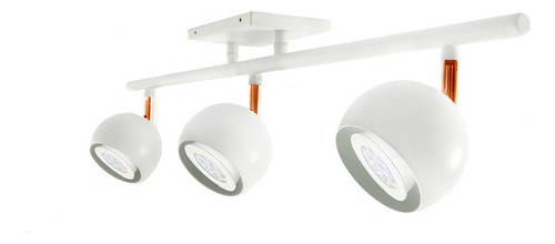 Lampara Sistema Recto Persa 3 Luces Plafon Techo Blanco Cobre Gioluce 2891-3