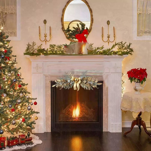 Para Corona Navidad Para Puerta Principal, Corona Dorada