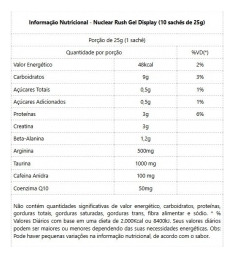 Nuclear Rush Gel Sachê (25g) - Sabor: Guaraná Guaraná