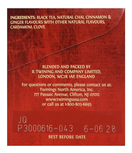 Twinings Té Chai Tea, 20 Ct