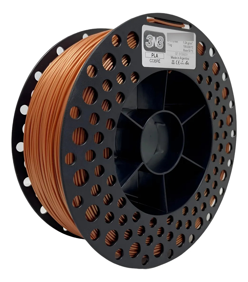 Filamento Impressão 3d Pla 3n3 1.75mm 1kg Cobre