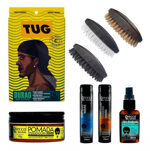 Kit Waves Completo Durag Escova Wave Cap - Escorrega o Preço