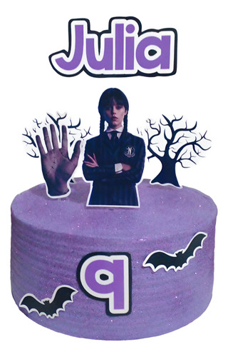 Topo De Bolo Topper De Bolo Personalizado Wandinha
