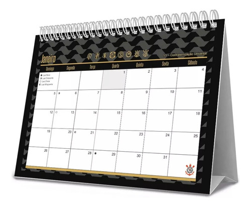 Calendário De Mesa 2025 Corinthians Kit C/2 Corinthians