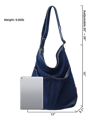 . Bolso De Hombro Ligero De Mezclilla Suave Bolso De Mano