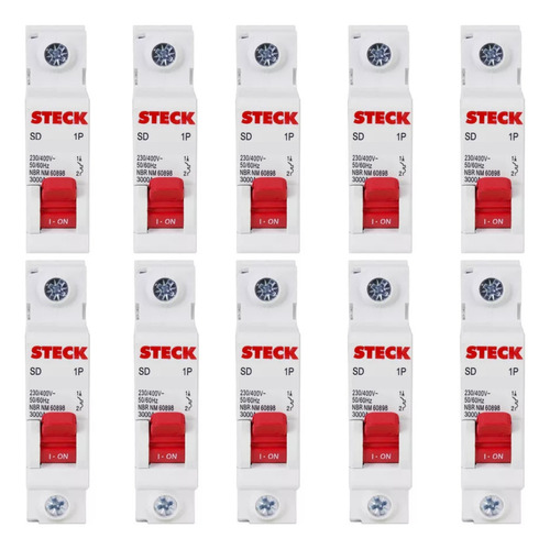 Kit 20 Disjuntor Unipolar Monopolar Din Steck 20a