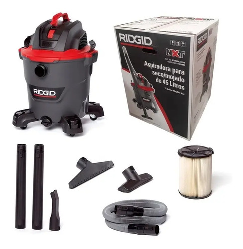 Aspiradora Para Mojado/seco 12 Galones 45 Litros 5 Hp Rt1200m Con Orificio  De Soplado Integrado Ridgid 61748 | Envío gratis