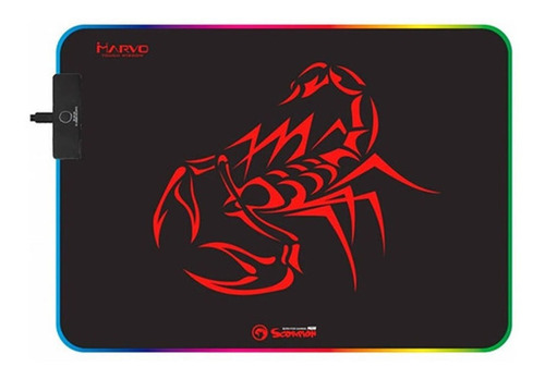 Mousepad Marvo Scorpion Pro Mg08 Iluminacion Rgb 35 X 25cm