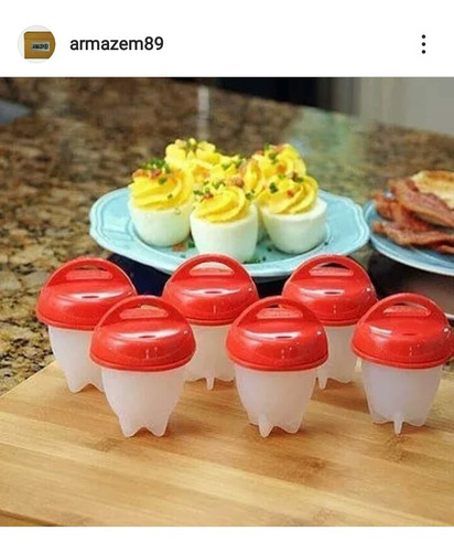 Imagem 2 de 6 de Kit 6 Ovos Silicone Forma Cozinhar Ovos Fit Água Silicone