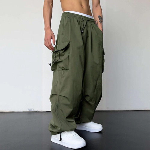 Pantalones Para Hombre Con Cintura Elástica Con Cordón Y Bol