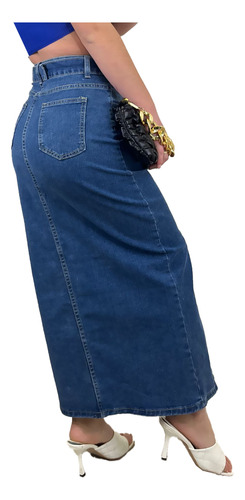 Falda Larga Elasticada Jean Oz3036