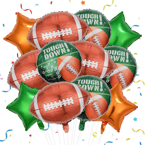 Kit Globos Metálicos De Fútbol Americano Y Fiesta