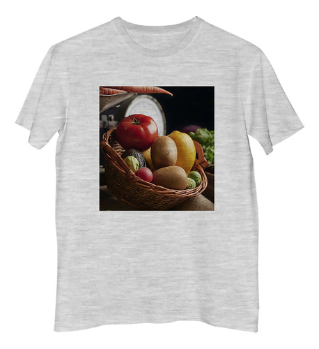 Remera Hombre Comida Saludable Frutas Verduras Campo P1