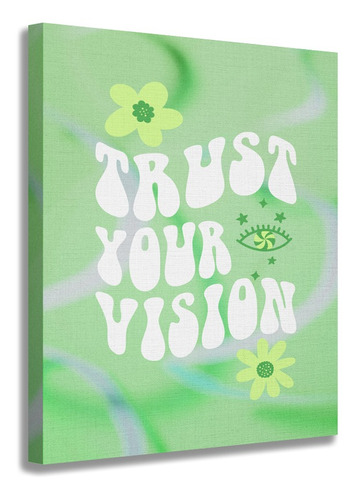 Cuadro Trust Your Vision Tropical Verde Hippie 60 X 40 Cm