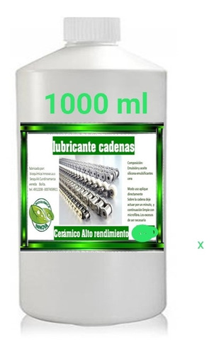 Lubricante Cerámico Cadenas Bicicletas Etc Litro No Inflable