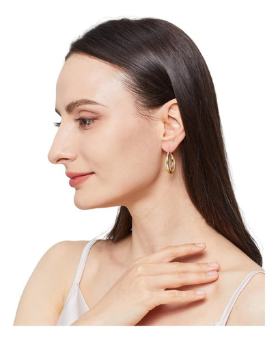 Juvel Jewelry Fashion Pendientes Chapados En Oro De 14 Con