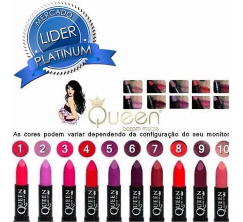 Kit Batom Queen Matte Fosco Com 50 Unidades