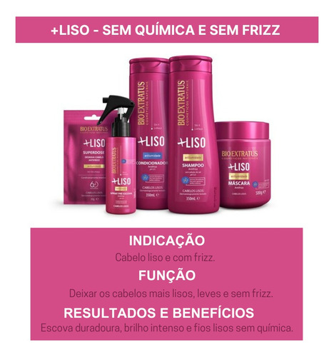 Kit 3 Produtos +liso Bio Extratus - 250ml
