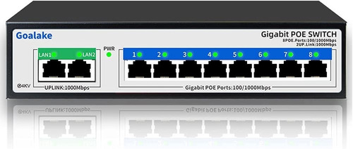 Switch Gigabit Poe 1000mbps 1gb Suiche Camara Internet 8 + 2