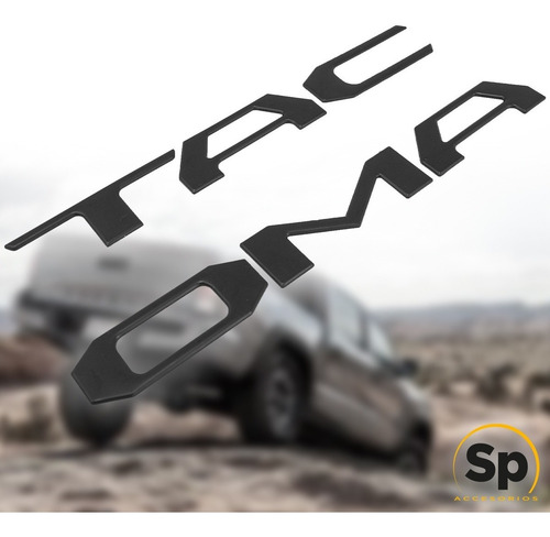Imagen 7 de 8 de Emblema Letras Toyota Tacoma Batea Negro 2016-2021 Traseras