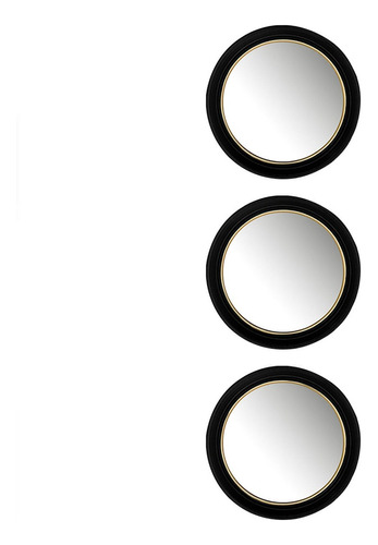 Espejo Decorativo Set 3 Piezas Marco Negro