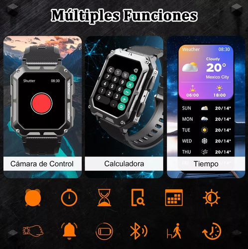 Reloj Inteligente Smart Watch Táctico Llamadas Asistente Voz