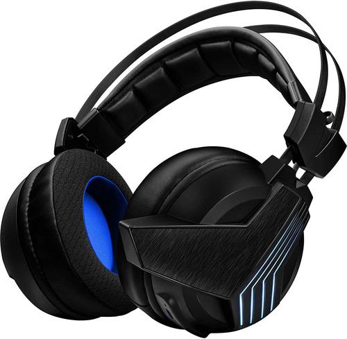 Auriculares Trust Gaming Magna Gtx 393 Wireless 7.1 Cuo Color Negro Color de la luz Azul