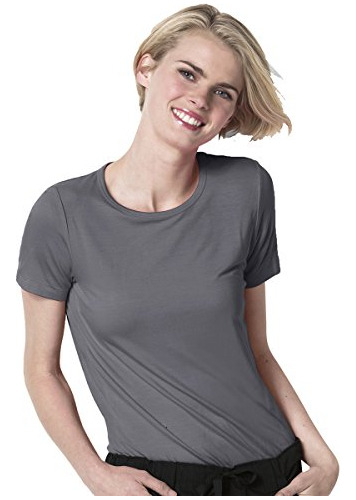 Wonderwink Women's Silky Short Sleeve Tee, Pewter, X-large