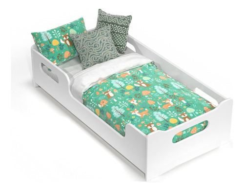 Mini Cama Infantil Para Quarto Com Grade Lateral E Colchão