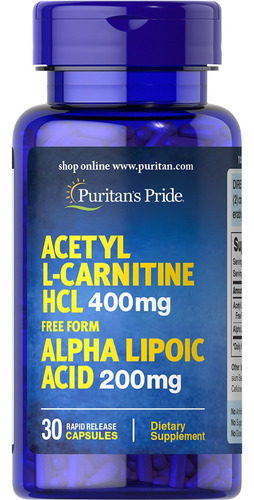 Puritans Pride Acetil L-carnitina / Alfa Lipoico 60 Caps Sfn