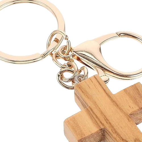 3 Llavero Con Cruz De Madera, Dijes Cruzados, Artes Y Dorado