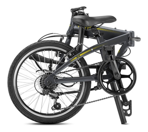 Bicicleta urbana plegable Tern Link A7 R20 Único frenos v-brakes cambio Shimano Tourney color matte shale/mango con pie de apoyo