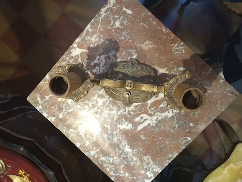 Lampara Antigua Velador Candelabro Bronce Macizo Luisxv (Usado)