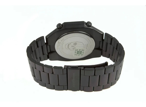 Relogio Masculino Digital Caveira Preto Metal Chilli Beans