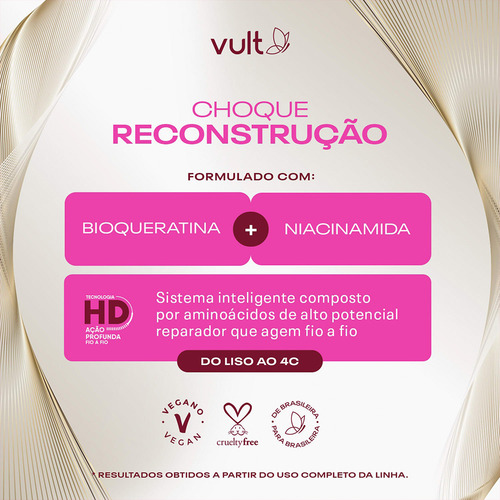 Kit Shampoo Condicionador Choque De Reconstrução 200ml Vult