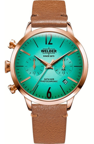 Reloj Dama Welder Café Piel Color del fondo Verde