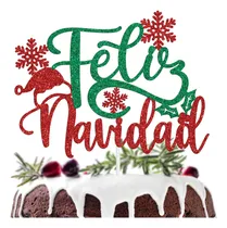 Comprar Cake Topper Ferburitar Feliz Navidad Feliz Navidad Papá Noel