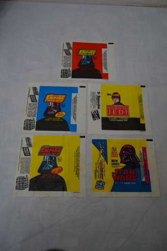 Star Wars - Vintage Topps Lote 5 Sobres Vacios Trading Cards