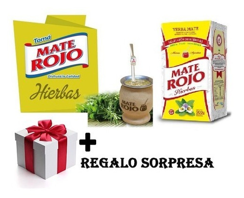 Yerba Mate Rojo C/ Hierbas X15 U. De 500gr + Regalo Sorpresa