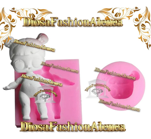 Molde Silicona Muñeca Lol Repostería Porcelana Fondant Rosa
