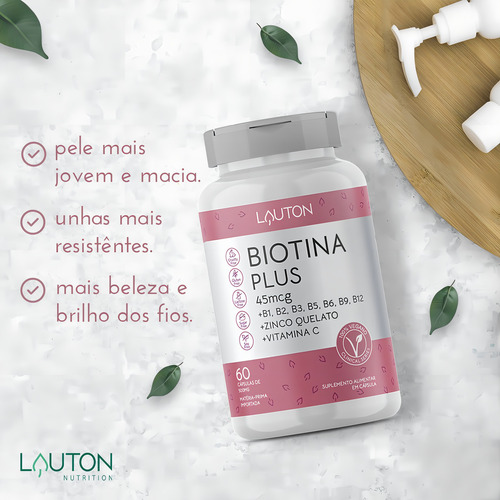 Biotina Com B1 B2 B3 B5 B6 B9 B12 Zinco Quelado Vitamina C
