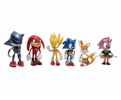 Set De 6 Figuras Coleccionables Personajes Sonic 