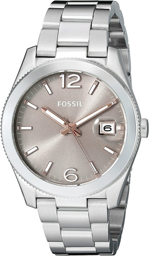 Reloj Fossil Mujer Acero Fecha 50mts Clasico Es3828 Meraki Color de la malla Plateado Color del bisel Plateado Color del fondo Claro