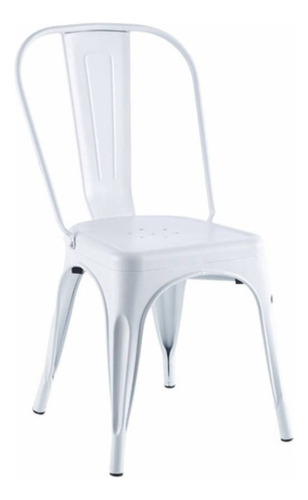 Silla de comedor Begônia Tolix, estructura color blanco, 2 unidades