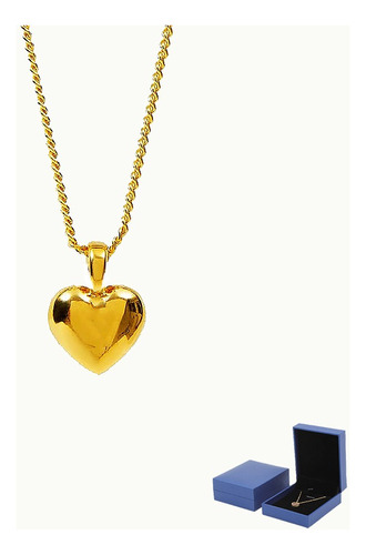 Collar Con Dije De Corazón Chapado En Oro 18k Para Mujer