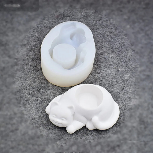 Molde De Maceta De Silicona Para Gatos, Cactus, Suculenta, -
